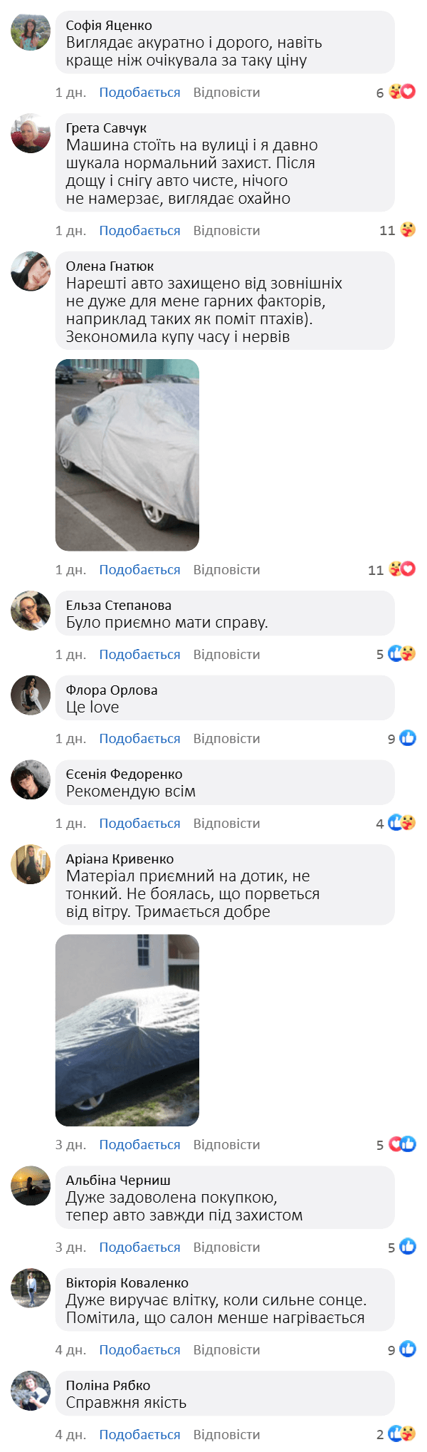 Відгуки покупців про тент-чохол